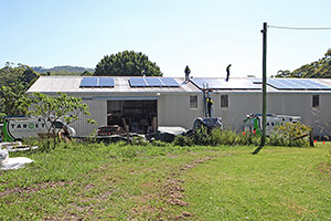The large shed with new solar panels